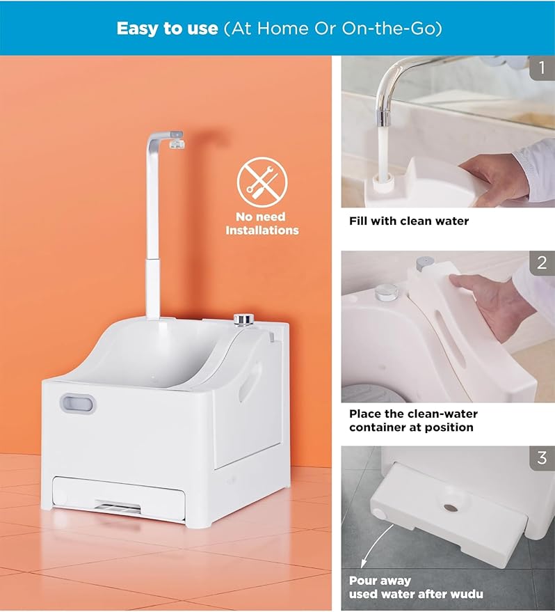 Wudu Foot Washer, Automatic, Muslim Prayer Basin, Water Saving, Pedal Type Outlet, , Quick Installation, Wide Range Applications