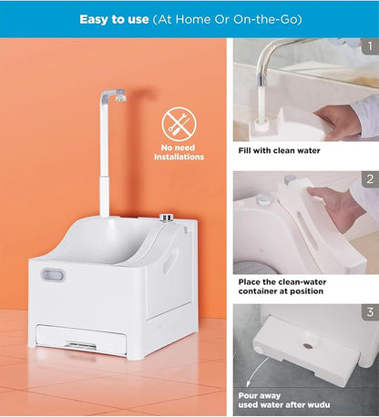 Wudu Foot Washer, Automatic, Muslim Prayer Basin, Water Saving, Pedal Type Outlet, , Quick Installation, Wide Range Applications